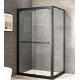L Shape Shower Enclosure 304 Stainless Steel Frame Slide Tempered Glass Door