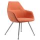 Metal Leatherette Living Room Chair , Wooden Dining Armchair Kitchen Furniture