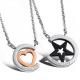 New Fashion Tagor Jewelry 316L Stainless Steel couple Pendant Necklace TYGN157