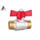CW617N Nickel Plated Brass Butterfly Valve M X M T Handle Ball Valve