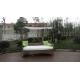 Brown Roofed Outdoor Swimming Pool Wicker Daybed With Long Pillow