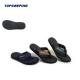 Summer Beach Fabric Soft Rubber Slippers PU Black EVA Thick Sole Flip Flops Mens