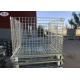 Size Customized Wire Mesh Pallet Cages , Metal Folding Collapsible Pallet Cages