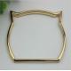 Guangzhou factory cat shape zinc alloy light gold bag frame handle