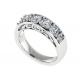 Round Cut White Gold Engagement Rings , 6pcs 4.1mm VS1 Real Diamond Wedding Rings