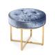 Round Velvet Stool Ottoman with Stainless Steel leg for shipping mall