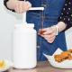 Food Grade Sauce Dispenser Pump With 3000ml Round White PE Large Container