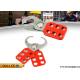 Red Safety Lock Out  Six Holes Vinyl Coated 1 Inch / 1.5 Inch Lock Shackle
