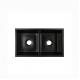 Hexagon Quartz Stone Kitchen Sink Double Basin Under The Black High Hardness