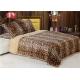 Faux fur plush animal print large size double layers microplush Faux Fur Reversible throw blankets for winter
