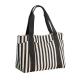 Simple Stripe Diagonal Canvas Tote Bags Single Shoulder Bag