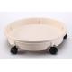 Plate Shaped 35cm Dia 6cm Plant Pot Mover Caddy With Locking Wheels