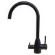 Black Stainless Steel 304/316 Material Double Handle Drinking Filtered Water Faucet  RO Faucet For Home Using
