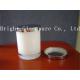 Best design white color glass candle holder with metal lid