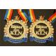 Colorfull And 3D Embossed Metal Award Medals Center Cut Out Shiny Gold