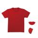 Stylish Knitting Children Boys Crewneck Red Casual Sports Plain T-shirt Short Sleeve