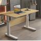 Luxury SPCC Steel Frame Manual Height Adjustable Brown White Wooden Desk for School