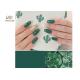 Press On Green Coffin ABS DIY Fake Nails With Stones And Glitter