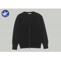 Custom Men's Knit Pullover Sweater , Mens Half Zip Jumper / Pullover Bottom Open