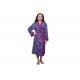 Purple Single Jersey Womens Summer Nightwear Cotton Long Night Robe With Solid Binding