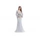 Mandarin Sleeve V Neck Sexy Long Sleeve Lace Formal Dress Floor Length