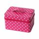 18*13.5*11cm Pink White Dots Portable Cosmetic Box Zipper Closure