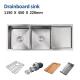45' Undermount Apron Front Sink With Drainboard Double Bowl 115x45