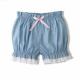 Yarn Dyed Cute Newborn Baby Clothes Cotton Baby Girl Bloomers With Lace