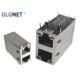 2X1 Stacked Rj45 Multi Port Jack 10G ICM Non POE 6u Plating On Contact Area