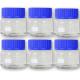 Wide Mouth Graduated Round Reagent Media/Storage Lab Glass Bottle Set With GL80 Blue Polypropylene Screw Caps
