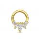 Marquise Cut 14K Gold Clicker Piercing Four Claw Setting Type For Septum Daith Nose