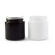 3oz 4oz Black / White Glass Straight Wall Wide Mouth Jar with Child Resistant Lid