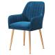 Blue Velvet Fabric Dining Chair Restaurant Dining Room Armchair Modern Simplicity