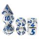 DND Blue Silver Dice Set Polyhedron Green Metal Manual Grinding Polyhedral