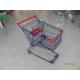 Easy Push Handle Wire Shopping Trolley , 4 Wheel Shopping Trolley Red Plastic Parts