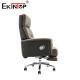 Adjustable Height Recliner with Footrest and Wheels High Back PU Leather Office Chair
