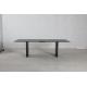 Modern Rectangle Dining Table With Customizable Top And Stainless Steel Base