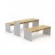 Contemporary Furniture 180cm Metal And Wood Garden Table