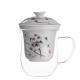 High Borosilicate Glass Tea Infuser Cup With Ceramic Filter Easy To Clean