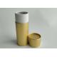 Paper Tube Cylinder Box Packaging Brown Small Size Gold Color With Red Logo