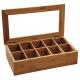 best gift bamboo wooden tea bag compartment caddy box with acrylic lid
