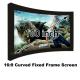 Top Quality HD Projection Screen 100 Inch Curved Fixed Frame 3D Projector Screens 16:9
