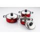 hot selling 6pcs cookware set with red color  &16/18/20cm cooking pot &16cm/18cm/20cm cookware set in  stainless steel