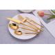 Elegant Design 304 Stainless Steel Flatware Mirror Gold Kitchen Cutlery Knife Fork Spoon