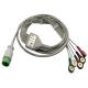 Zoncare Hwatime 2.6mm 6pin 5 Lead ECG Cable With Leadwires Snap