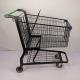 American Style Black Steel Shopping Cart Electrophoretic Metal Shopping Cart