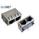 90 Right Angle Stacked Rj45 Lan Connector Tab Down 1 x 2 Ganged -40 To 85 ℃