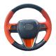 Custom Hand Stitching Orange Leather Carbon Steering Wheel Cover for Toyota Corolla RAV4 Avalon Camry 2018-2020