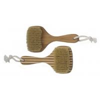 Square Shape Head Bamboo Bristle Bath Body Brush with Short Handle