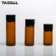 Amber Cosmetic Sample Bottles Glass Makeup Sample Containers Black Cap